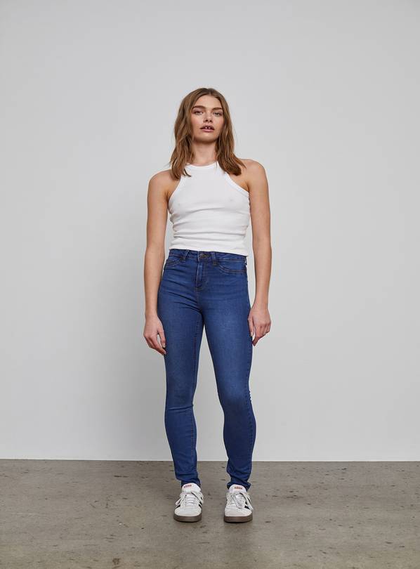 NOISY MAY High Waisted Skinny Jeans Blue 24S